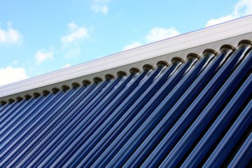 Röhrenkollektoren einer Solarthermieanlage zur Wärmegewinnung