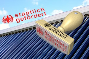 Solarthermieanlage mit staatlich gefördert Stempel