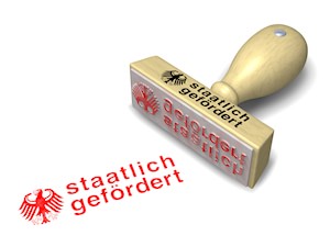 Staatlich gefördert Stempel